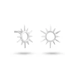 گوشواره نقره خورشید کلاسیک ساده